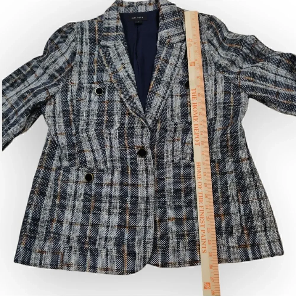Halogen gray check pattern jacket blazer size L - Picture 3 of 10